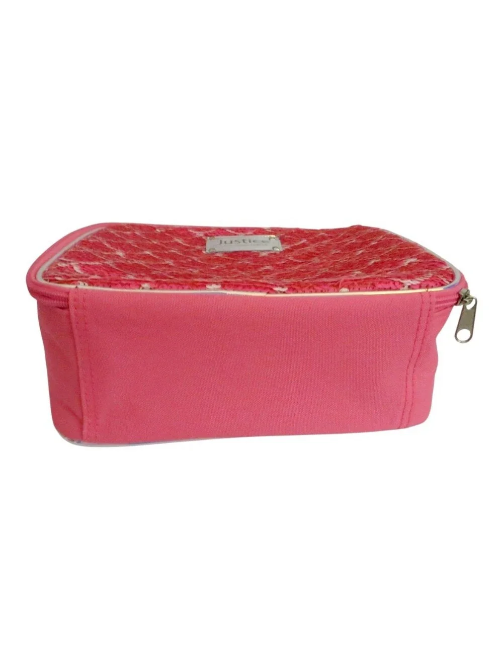 Justice Reversible Sequins Lunch Tote Hot Pink Silver Mermaid Scales Girls New